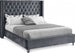 Juliet Velvet Platform Bed in Grey - Furniture Depot