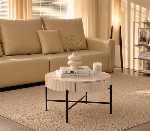 Verona Travertine Storage Coffee Table