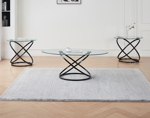 Noir Axis Glass Coffee Table Collection