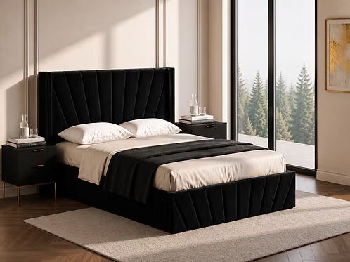 Noir Luxe Storage Bed