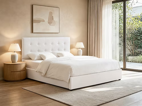Luna Cream Storage Bed