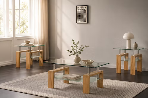 Nordik Glow Glass Coffee Table Collection