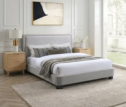 Lennox Grey Platform Bed