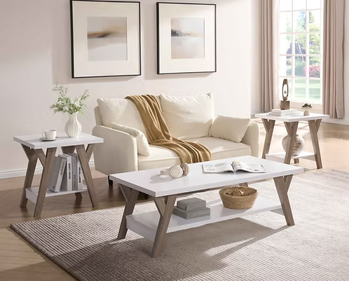 Skye Natural White Coffee Table Collection