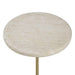 Adames - Travertine Drink Table - Brass / White