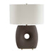 Geno - Concentric Ribbed Table Lamp - Brown
