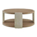 Maulet - Round Coffee Table - Off-White / Oak