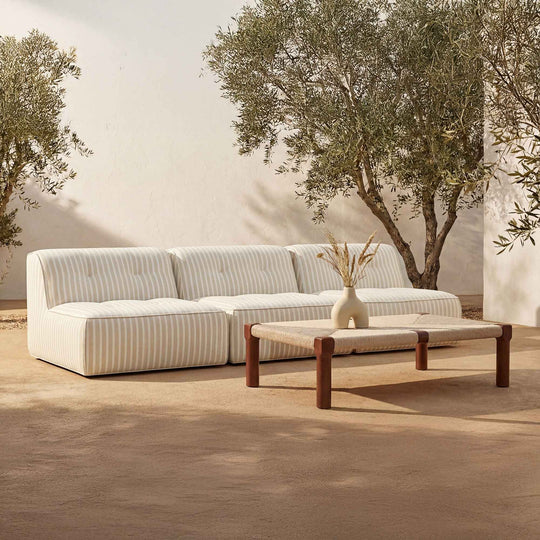 Sunseeker - 3 Piece Outdoor Sofa - Brown Stripe