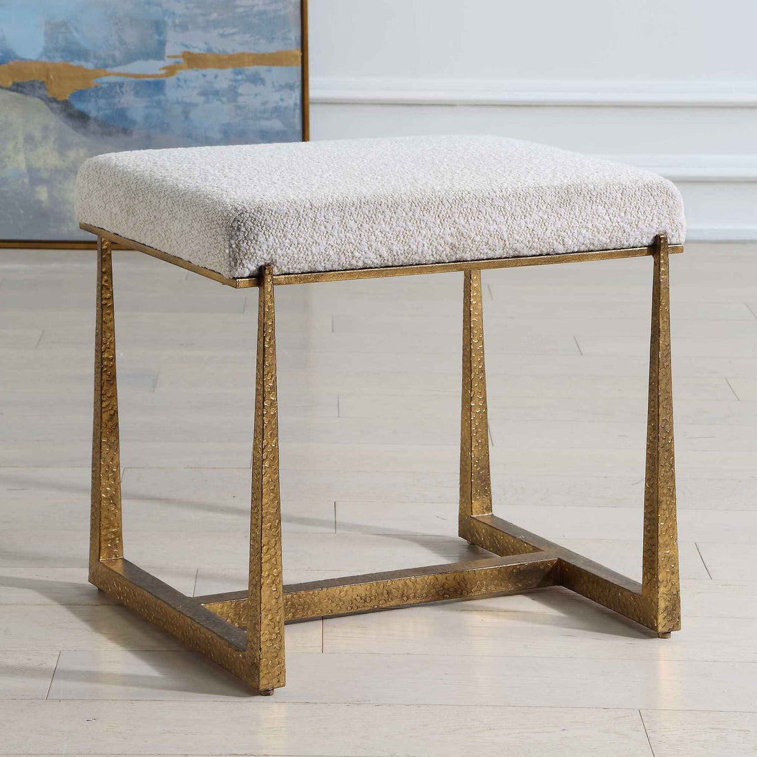 Midas - Small Bench - Gold / White