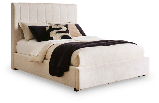 Shoralli - Queen Upholstered Storage Bed - Beige