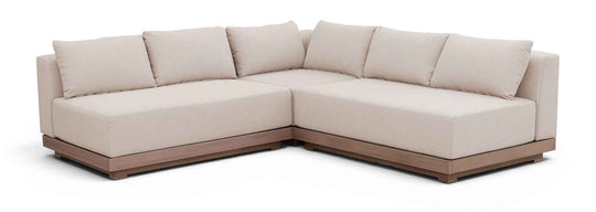 Solace - Olefin Performance Fabric 3 Piece Outdoor Patio Modular Sectional (2 Loveseats & Corner Chair)