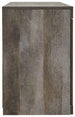 Wynnlow - TV Stand With Faux Firebrick Fireplace Insert - Gray