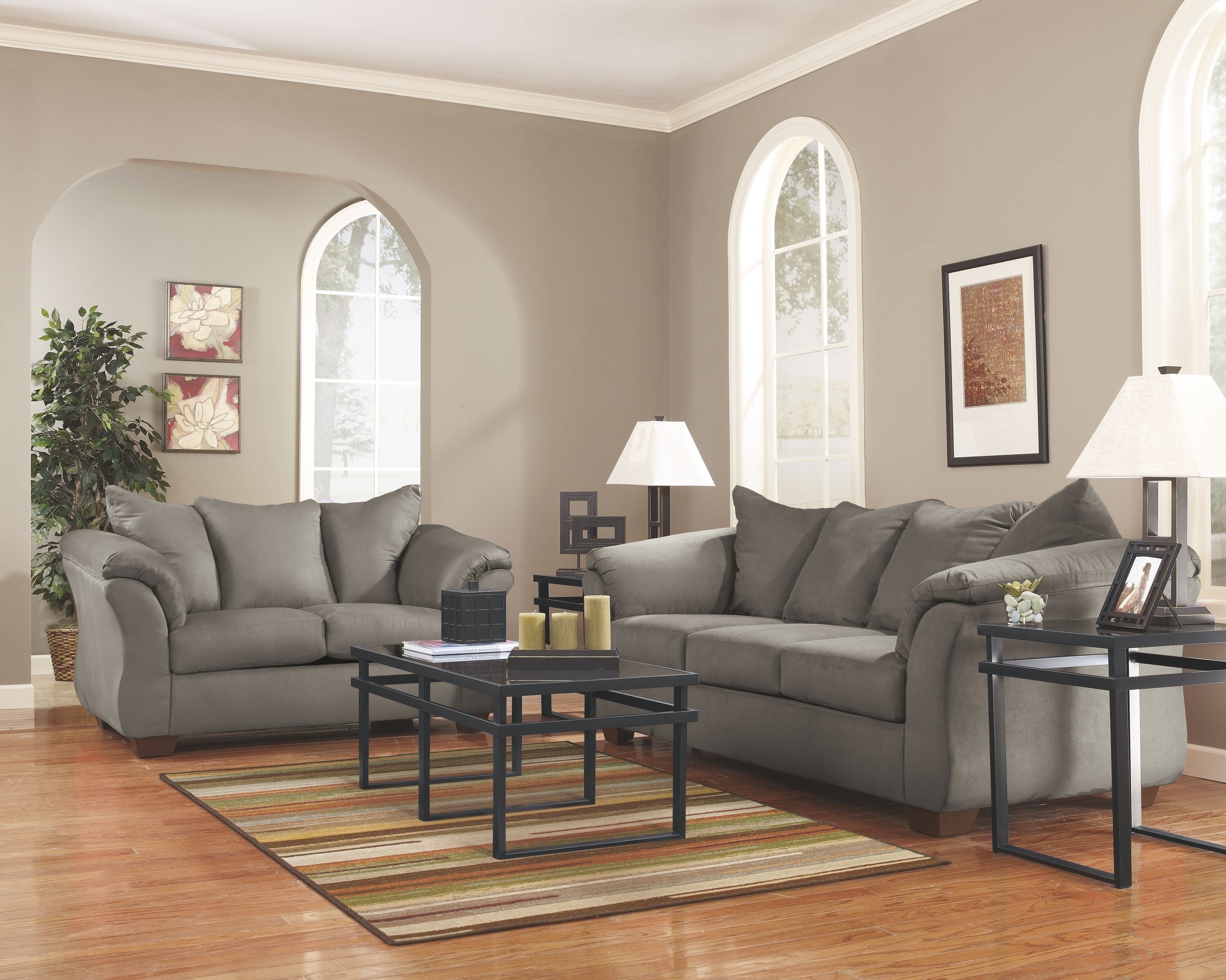Darcy 2 Pc. Sofa Loveseat Cobblestone