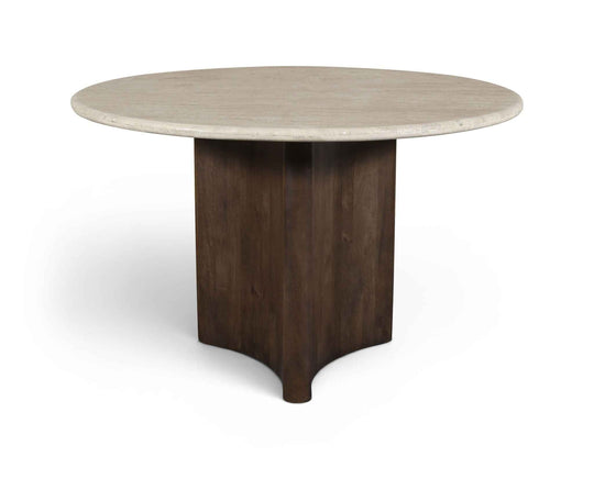 Pietra - Travertine And Mango Wood Dining Table