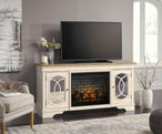 Realyn - 2 Pc. - 74" TV Stand With Electric Infrared Fireplace Insert - Chipped White