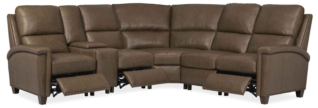 MS - Julian Six-Piece Power Reclining Sectional - Dark Brown