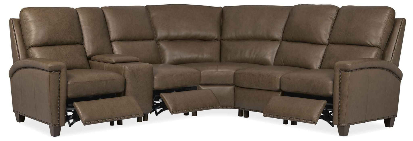 MS - Julian Six-Piece Power Reclining Sectional - Dark Brown