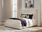 Shoralli - Queen Upholstered Storage Bed - Beige