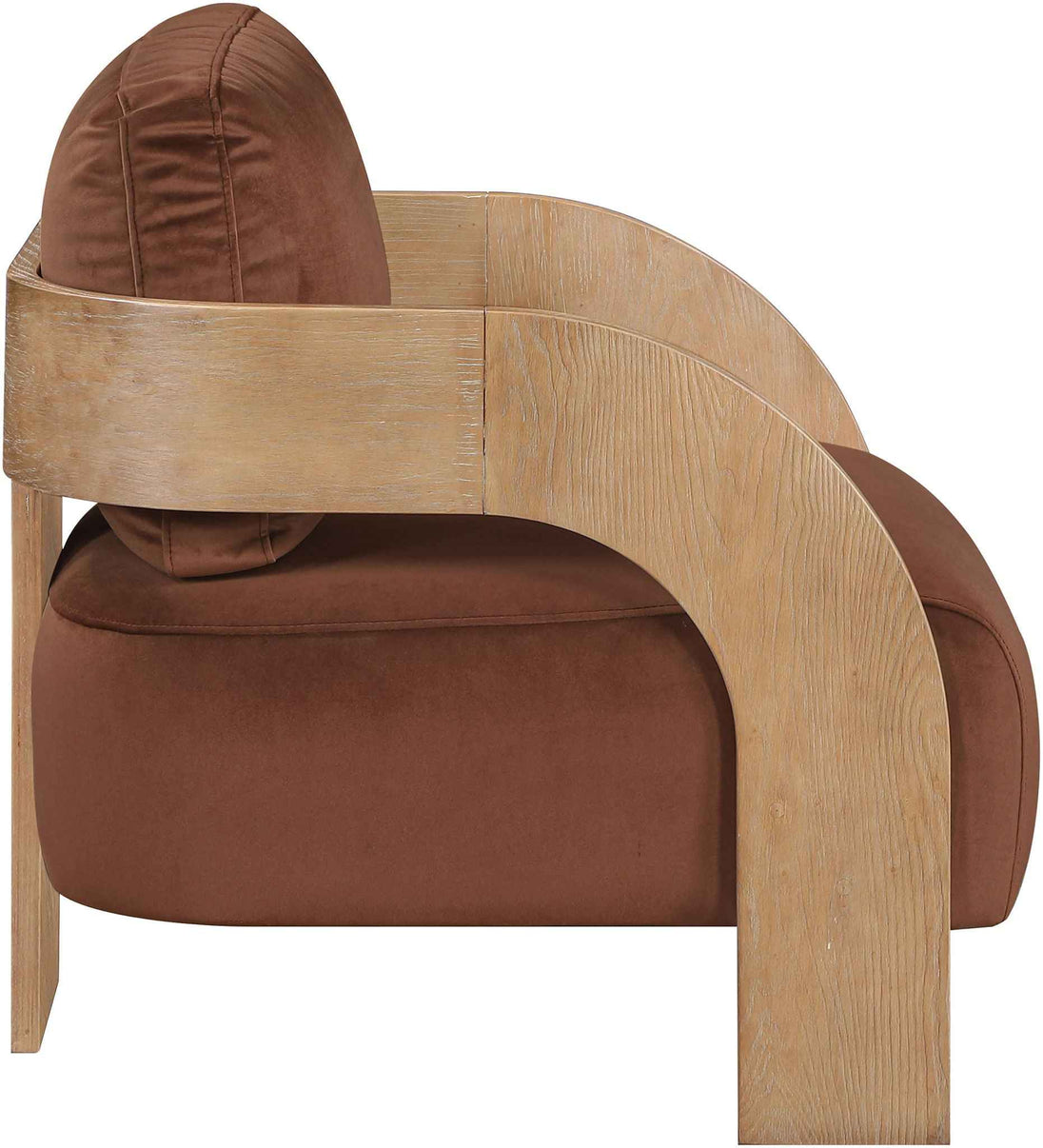 Cedra - Velvet Performance Fabric Upholstered Accent Chair - Cognac