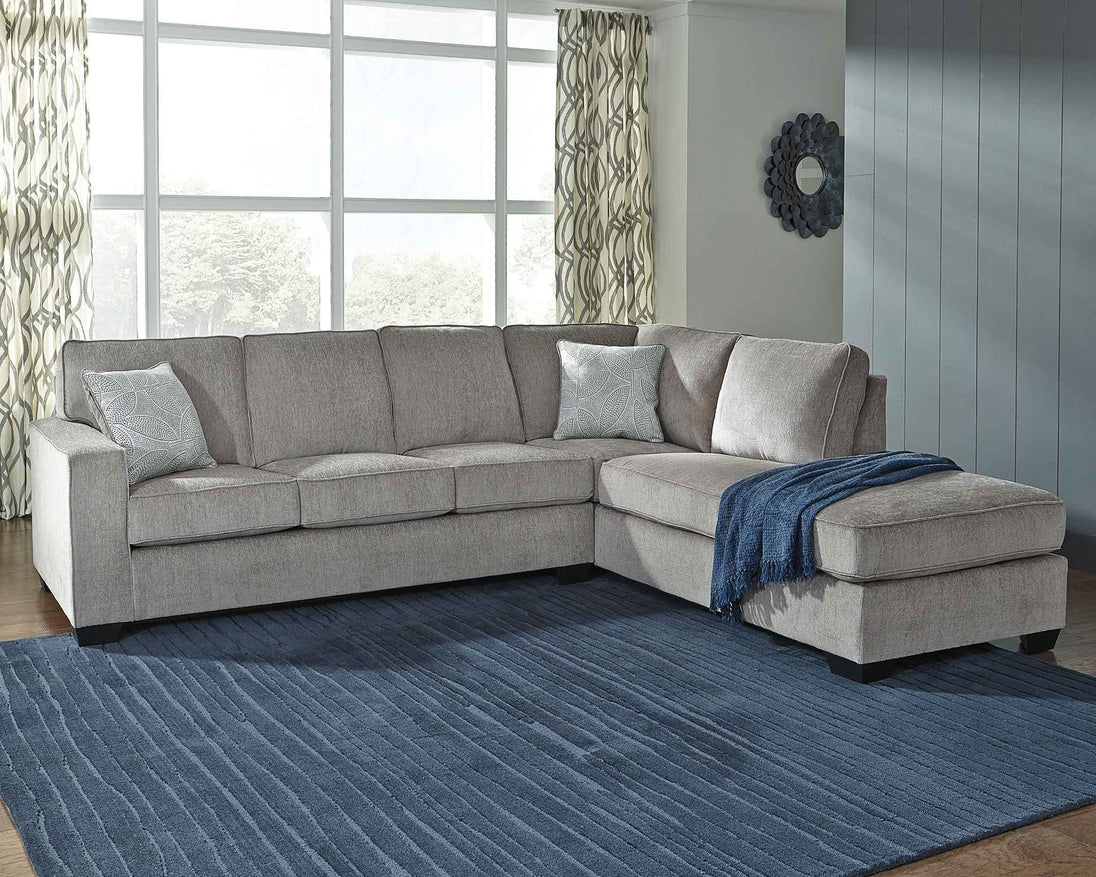 Altari - Right Arm Facing Corner Chaise 2 Pc Sectional - Alloy