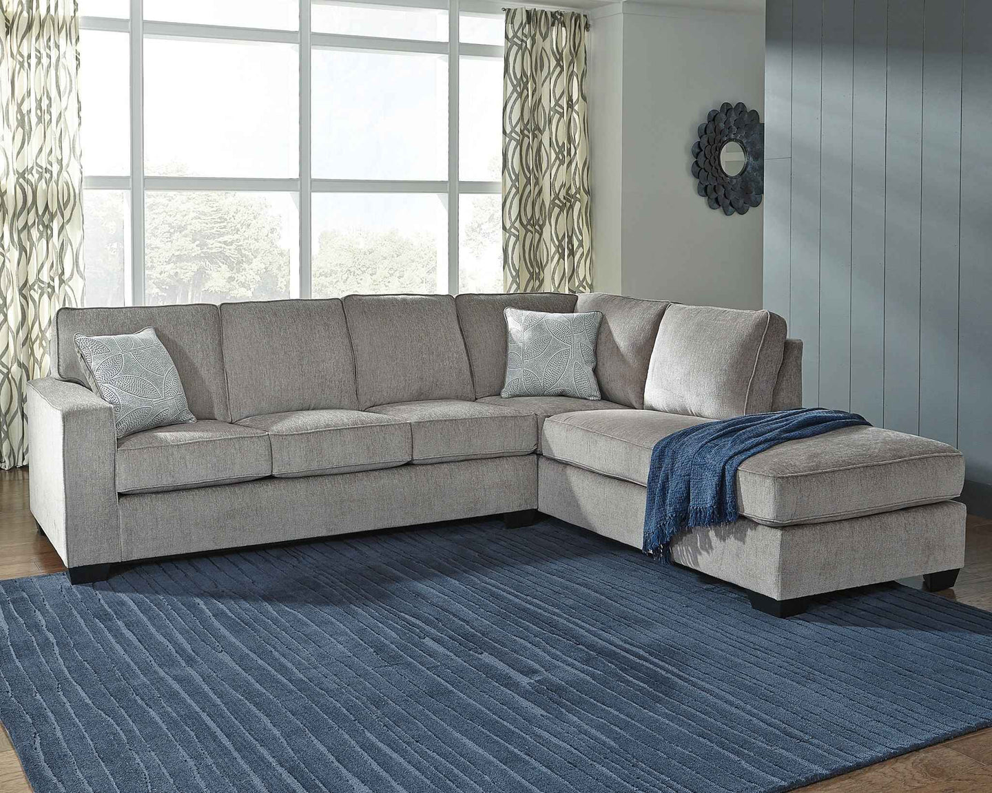 Altari - Right Arm Facing Corner Chaise 2 Pc Sectional - Alloy