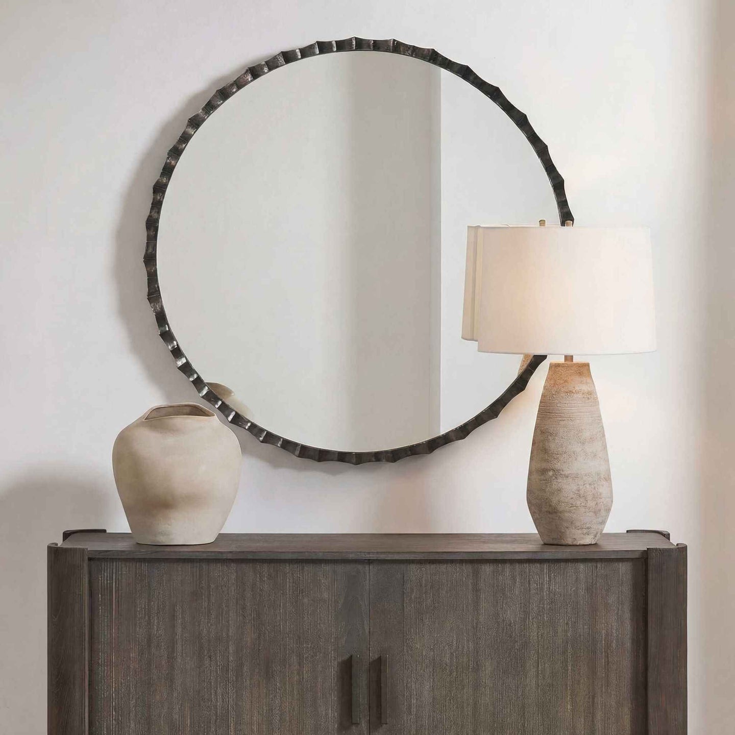 Grander - Round Mirror - Black / Gray