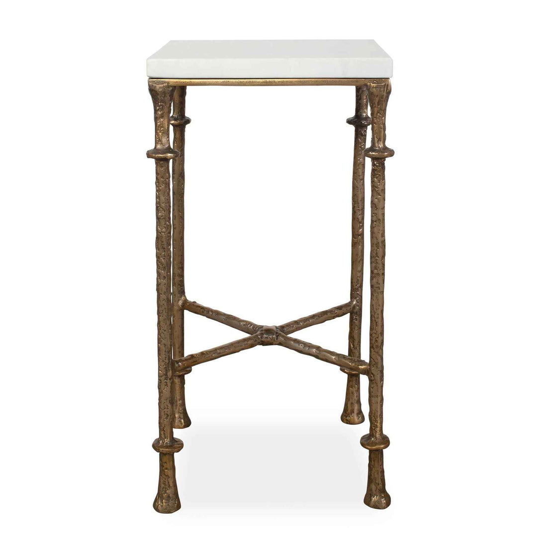 Penelope - Marble Accent Table - Brass / White