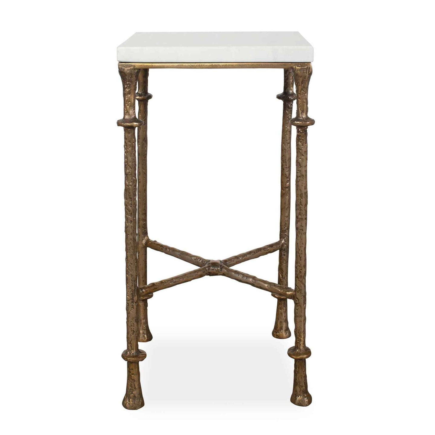Penelope - Marble Accent Table - Brass / White
