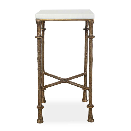 Penelope - Marble Accent Table - Brass / White