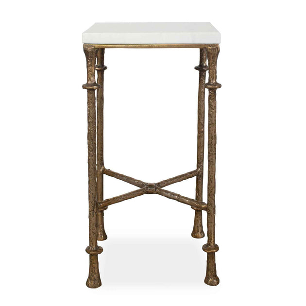 Penelope - Marble Accent Table - Brass / White