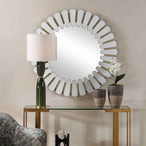 Miran - Glass Round Mirror - White