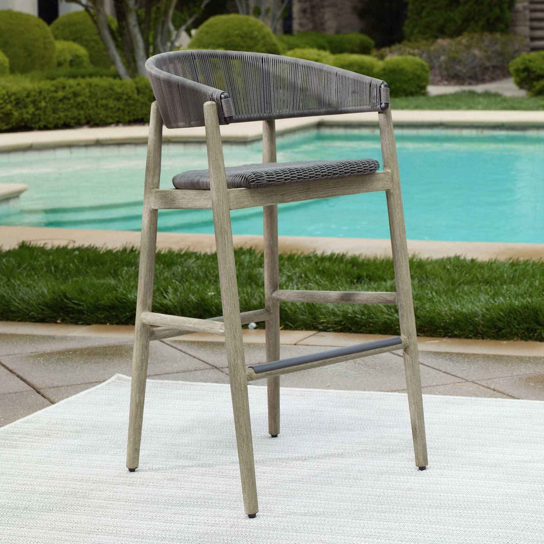 Dermott - Outdoor Bar Stool - Brown / Dark Gray