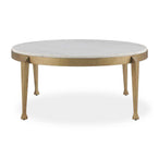 Tylan - Round Marble Coffee Table - Brass / White