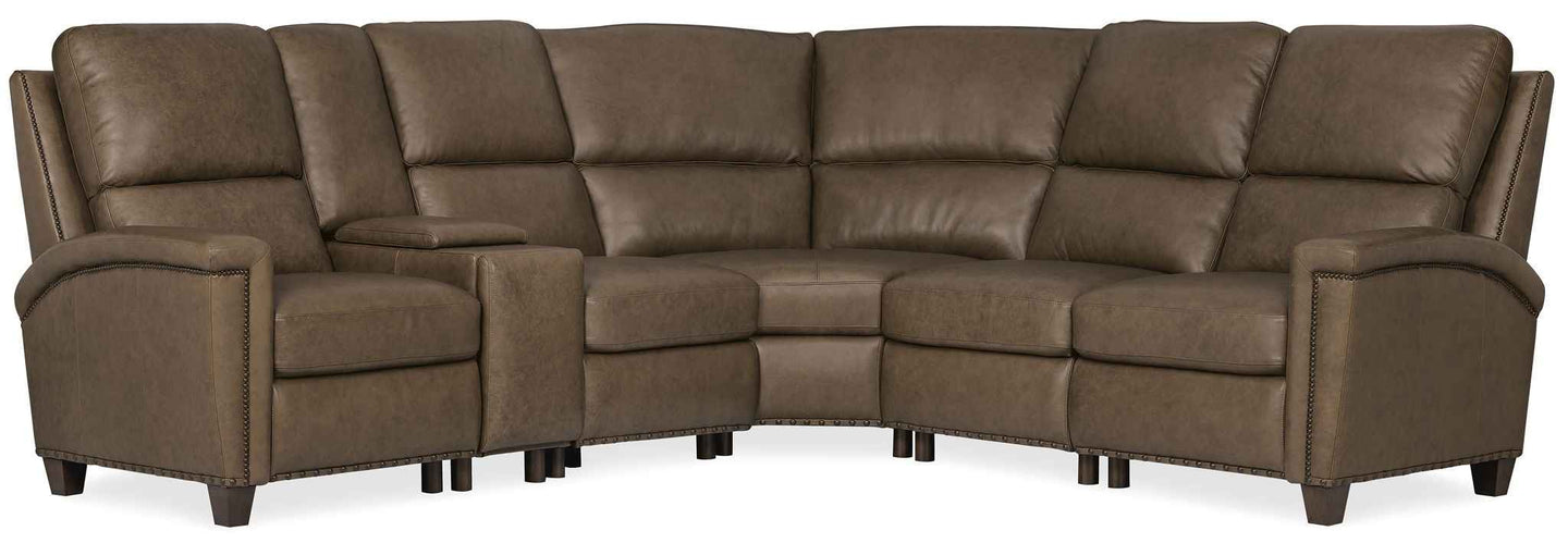MS - Julian Six-Piece Power Reclining Sectional - Dark Brown