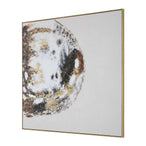 Moon Landing - Hand Painted Abstract Art - Black / Brown / Gold / Gray / White