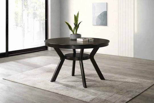 Aero Espresso Round Storage Dining Table
