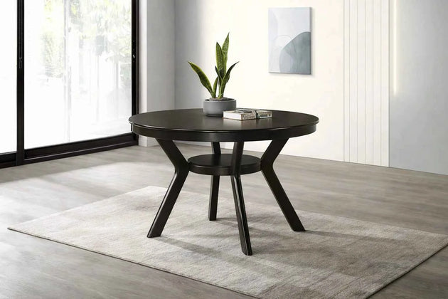 Aero Espresso Round Storage Dining Table