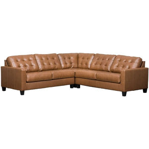 Baskove 3pc Italian Leather Sectional - Furniture Depot