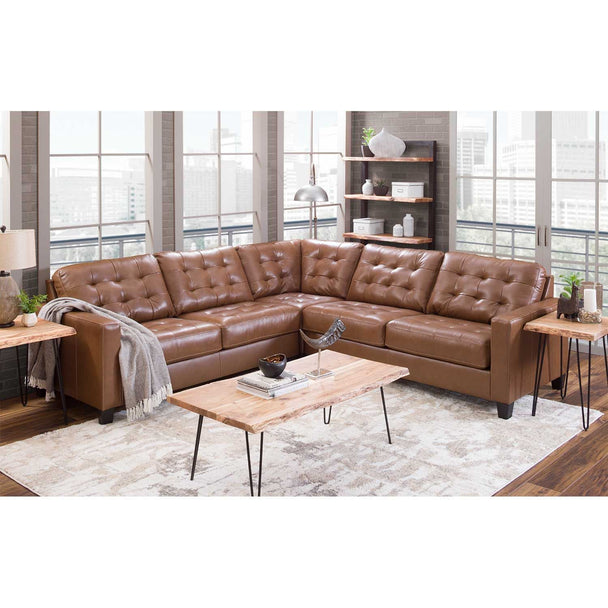 Baskove 3pc Italian Leather Sectional - Furniture Depot