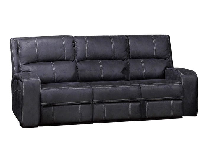 Perth Reclining Power Sofa w/USB outlet in Stone Grey Blue - Furniture Depot