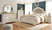 Load image into Gallery viewer, Realyn Two tone 5 Pc. Dresser, Mirror, Upholstered Panel Bed