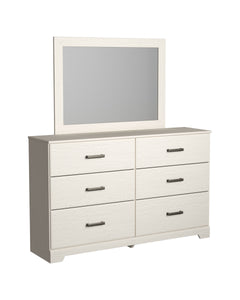Stelsie White 4 Pc. Dresser, Mirror, Panel Bed