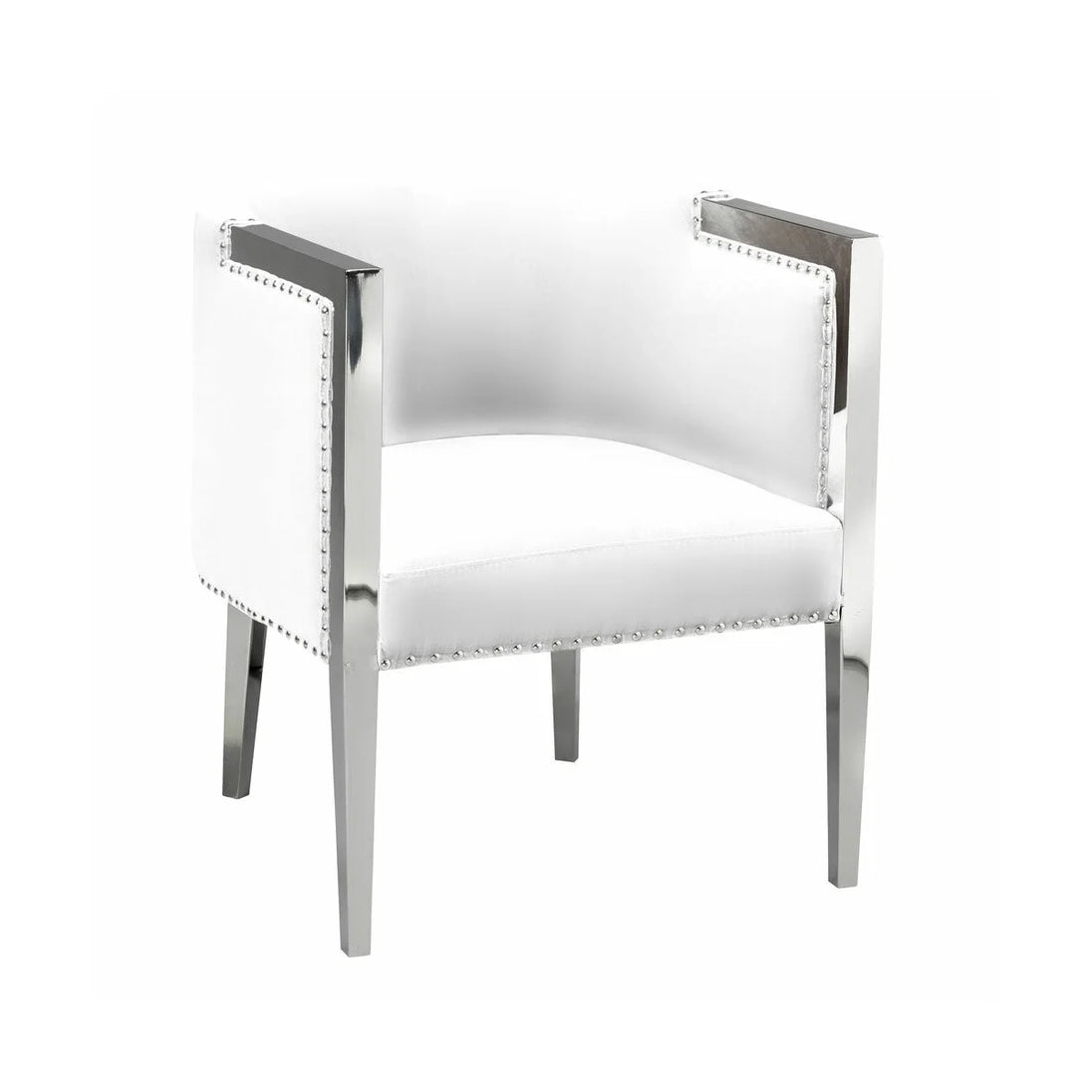 Elvis White aspen Velvet Chair - Furniture Depot