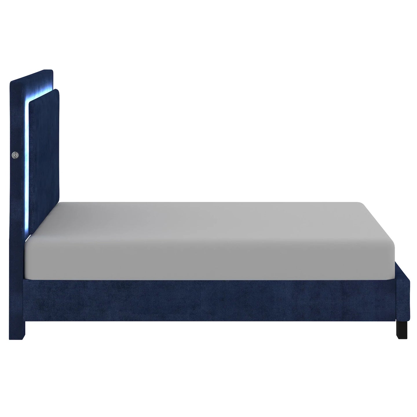 LUMINA-60'' PLATFORM BED-BLUE - Furniture Depot