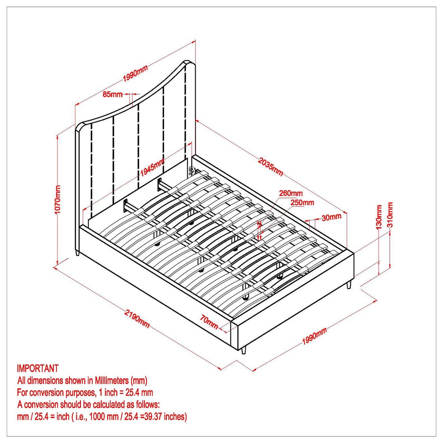 Rimo 78" King Platform Bed in Grey - Furniture Depot