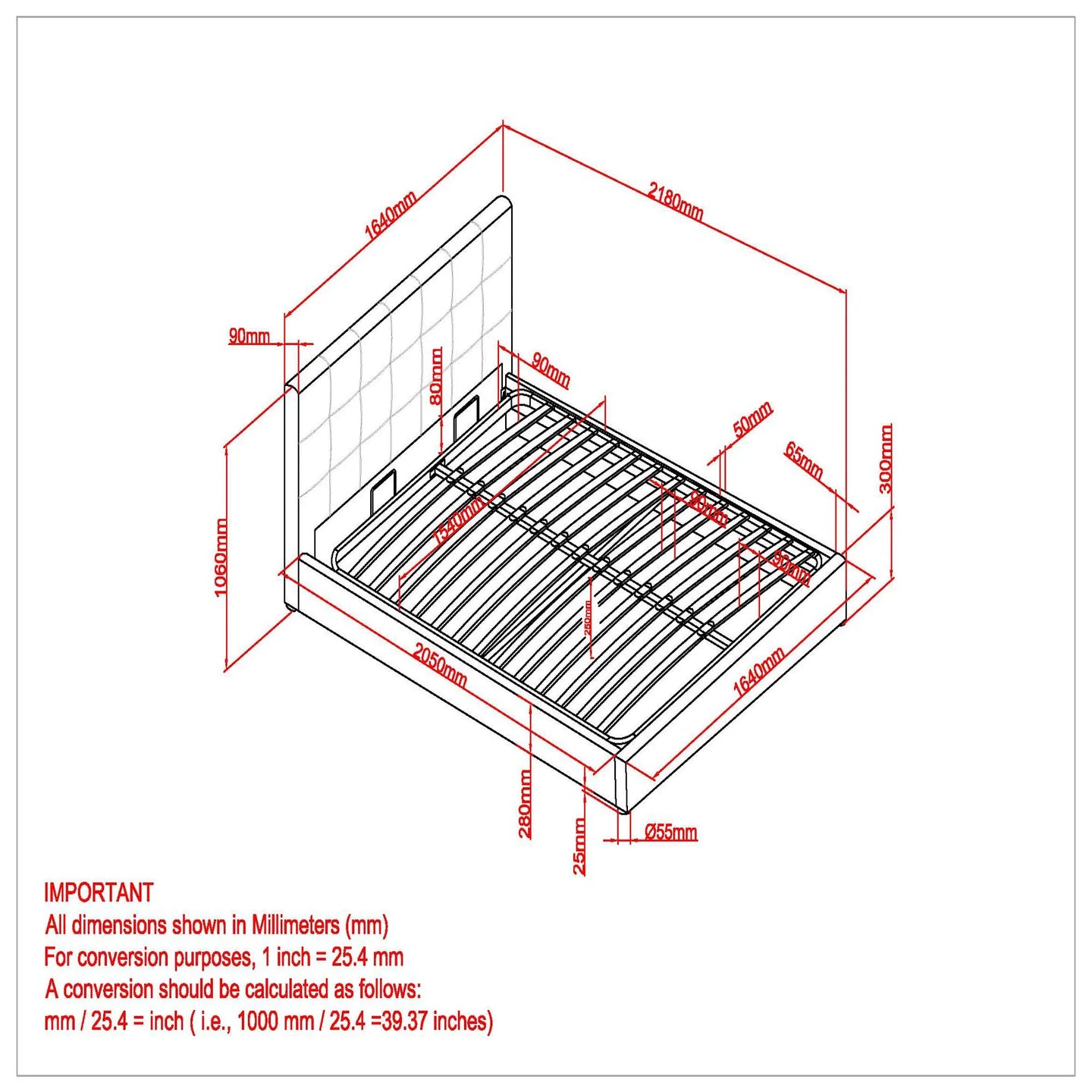 EXTARA-60" PLATFORM STORAGE BED-GREY - Furniture Depot