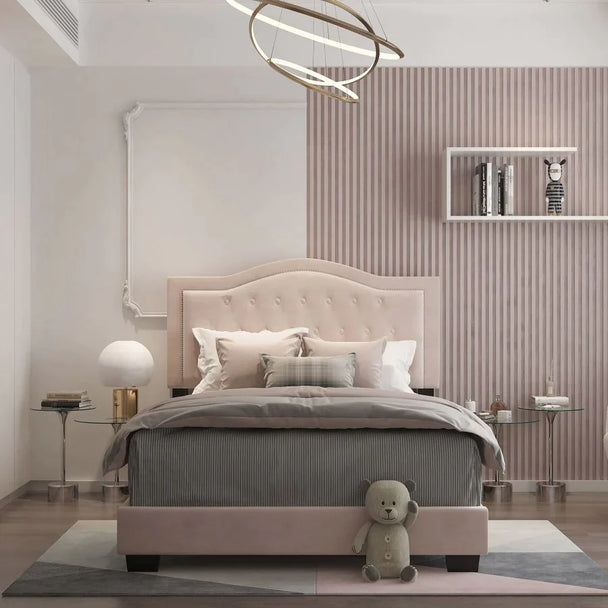 Pixie 60" Queen Bed in Blush Pink - Furniture Depot