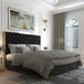 Lucille 78" King Bed in Black with Gold Detail - Furniture Depot