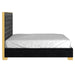 Lucille 78" King Bed in Black with Gold Detail - Furniture Depot