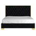 Lucille 78" King Bed in Black with Gold Detail - Furniture Depot